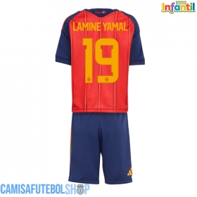 Camisa de time de futebol Espanha Lamine Yamal #19 Replicas 1º Equipamento Infantil Mundo 2026 Manga Curta (+ Calças curtas)